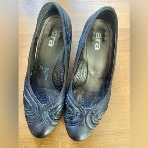 ARA Brown Slip On Pumps - Career- WIDE WIDTH